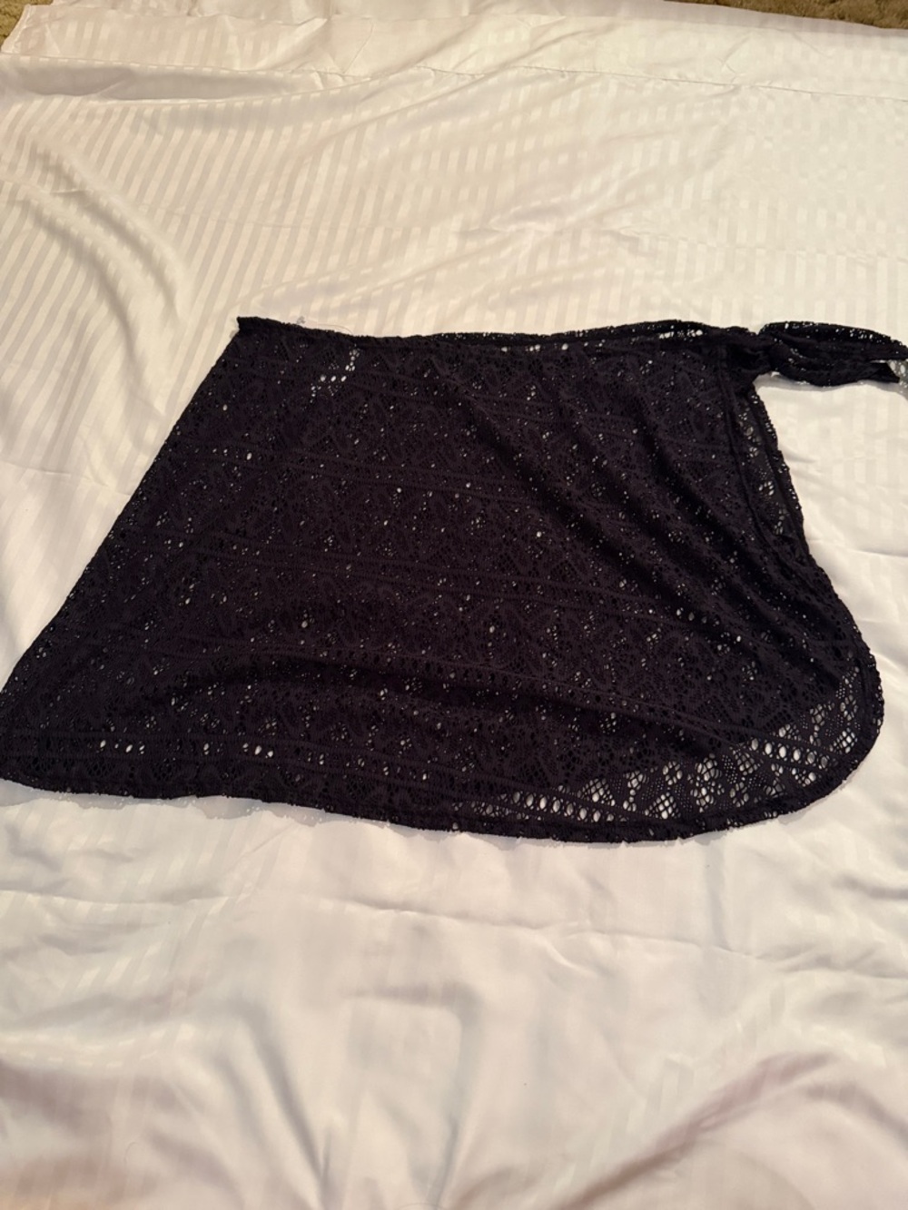 Time and Tru Black Lace Swim Sarong